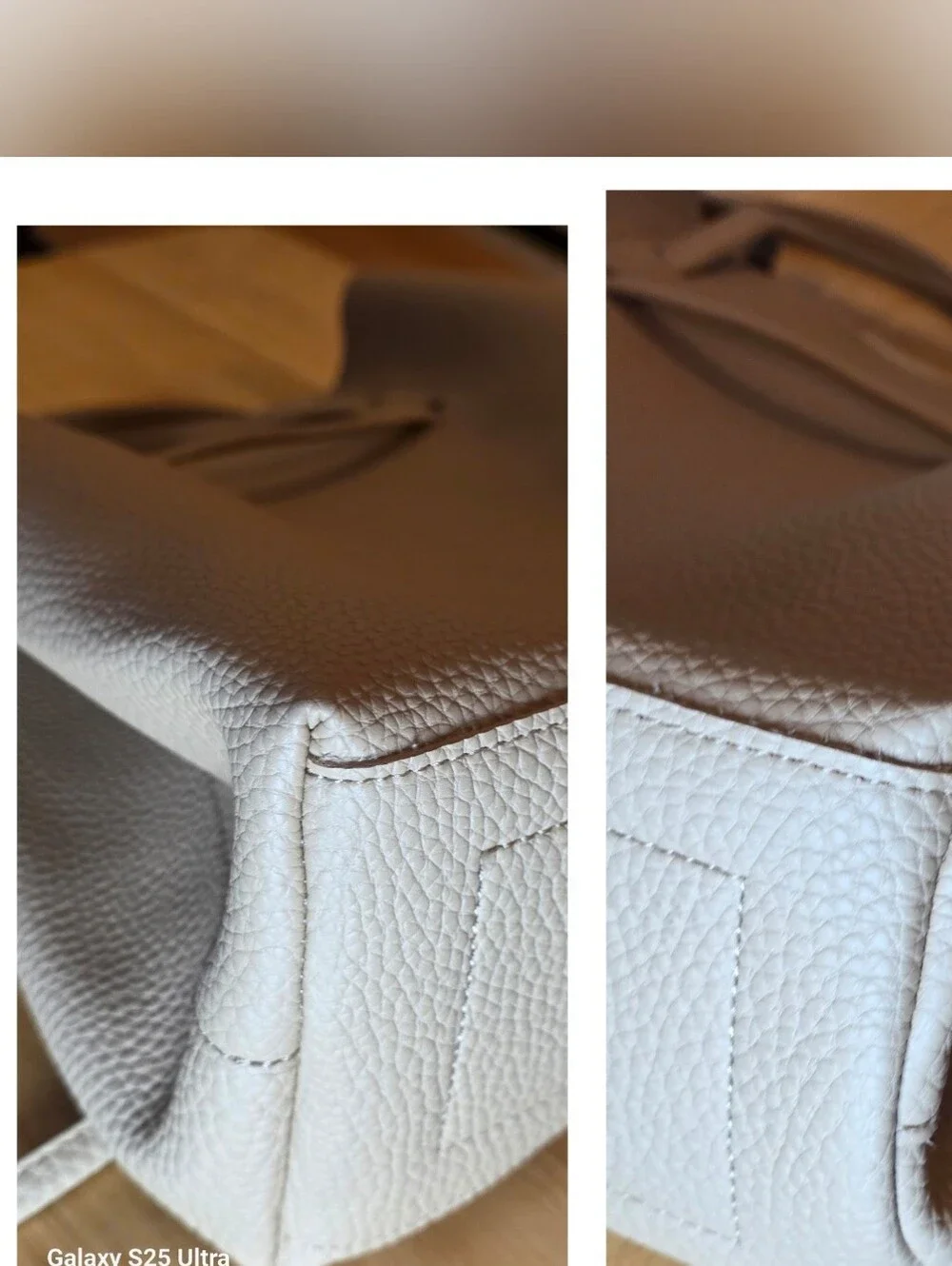 8 Other Reasons Taupe Premium Vegan Leather Bucket Tote Bag EUC